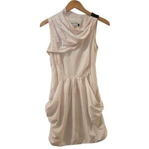 Julie Haus Silk Cotton Short Blush Pink Sleeveless Drape Dress Size 4 USA Made